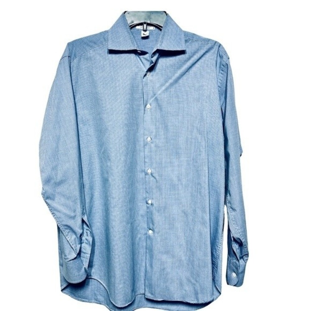 Giorgio Armani Le Collezioni Checkered Button Down Shirt Neck 14.5